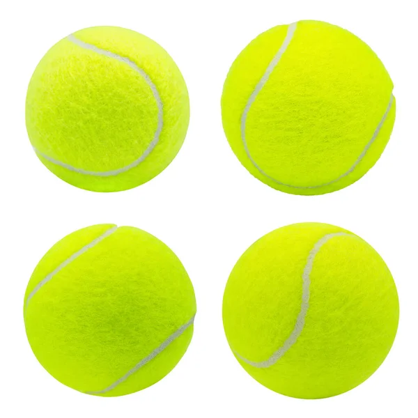 Collection Balle Tennis Isolée Sur Fond Blanc Avec Chemin Coupe — Photo