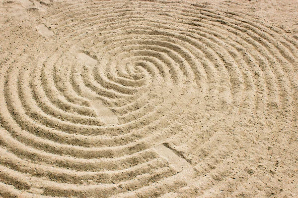 Die Zeichnung Von Sand Ist Ein Schönes Muster — Stockfoto