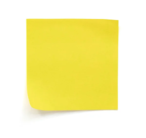 Желтая Бумага Белом Фоне Вырезанием Пути — стоковое фото