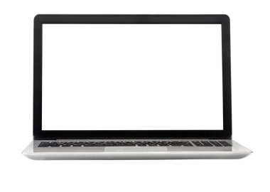 Laptop kırpma yolu ile beyaz arkaplanda izole edildi 