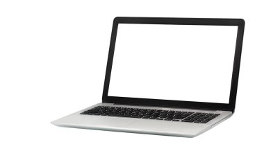 Laptop kırpma yolu ile beyaz arkaplanda izole edildi 