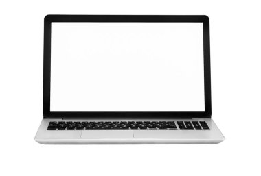 Laptop kırpma yolu ile beyaz arkaplanda izole edildi 