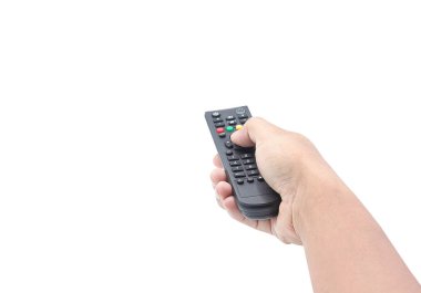 Kırpma yolu ile beyaz arkaplan üzerinde el ile uzaktan kontrol izole