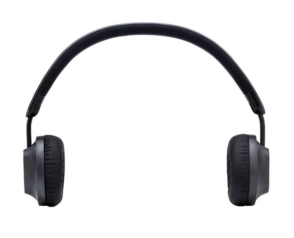 Schwarzer Kopfhörer Isoliert Auf Weißem Hintergrund Mit Clipping Pfad Nahaufnahme — Stockfoto