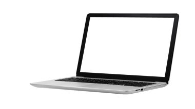 Laptop kırpma yolu ile beyaz arkaplanda izole edildi 