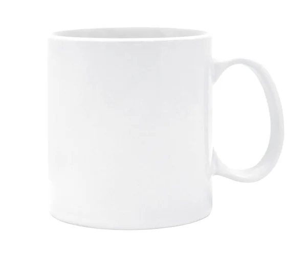 White Ceramic Mug Isolated White Background Clipping Path — Stock Photo, Image