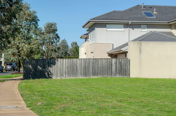 Lot Vacant Land Two Story Suburban House Next Melbourne Vic — Stock Photo, Image