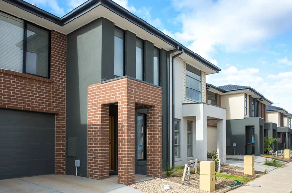 Building Some Residential Townhouses Suburb Australia Exteriors Some Two Story — Stock Photo, Image