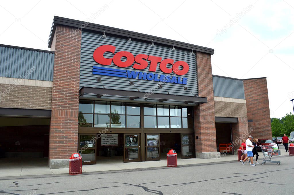 Columbus,Ohio-USA June 20,2019: Costco Wholesale Corporation, doing business as Costco, is an American multinational corporation which operates a chain of membership-only warehouse clubs.