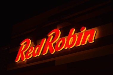 Columbus, Ohio-ABD 30 Haziran 2019: Kırmızı Robin Amerikan Mutfak Lokantası.