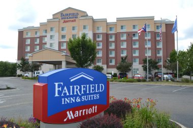 Columbus,Ohio-USA July 14,2019: Fairfield by Marriott is a low-cost, economy chain of hotels that are franchised by Marriott ... a total of 800 Fairfield Inn hotels worldwide.  clipart