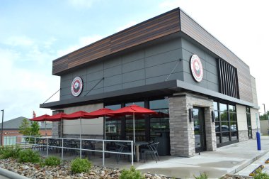 Cuyahoga Falls, Ohio-ABD 26 Mayıs 2019: Panda Express, Amerikan Çin mutfağına hizmet veren bir fast food restoran zinciri..