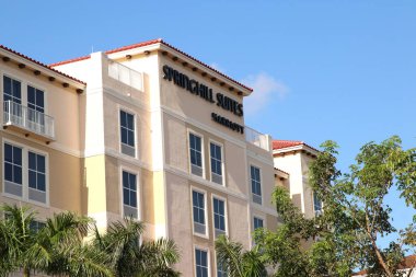 Mirimar, FL-USA 08 Mayıs 2019, Marriott International tarafından işletilen bir oteldir. Konukseverlik endüstrisinin üst orta sınıf konaklama bölümüne doğru ilerliyorlar.