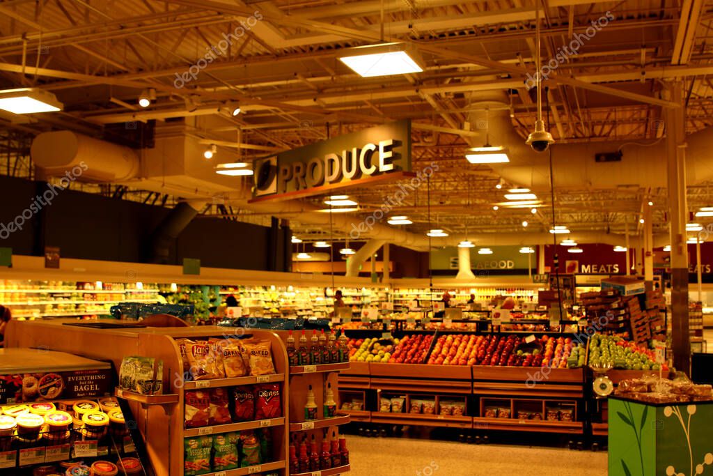 Columbus, Ohio November 10, 2019: Produce department at a local supermarket.