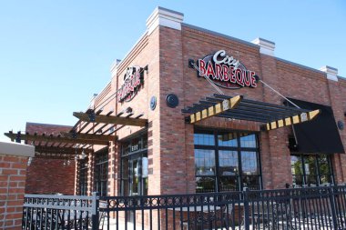 Columbus, Ohio-ABD 7 Mayıs 2020 Şehir Barbekü Restoranı.