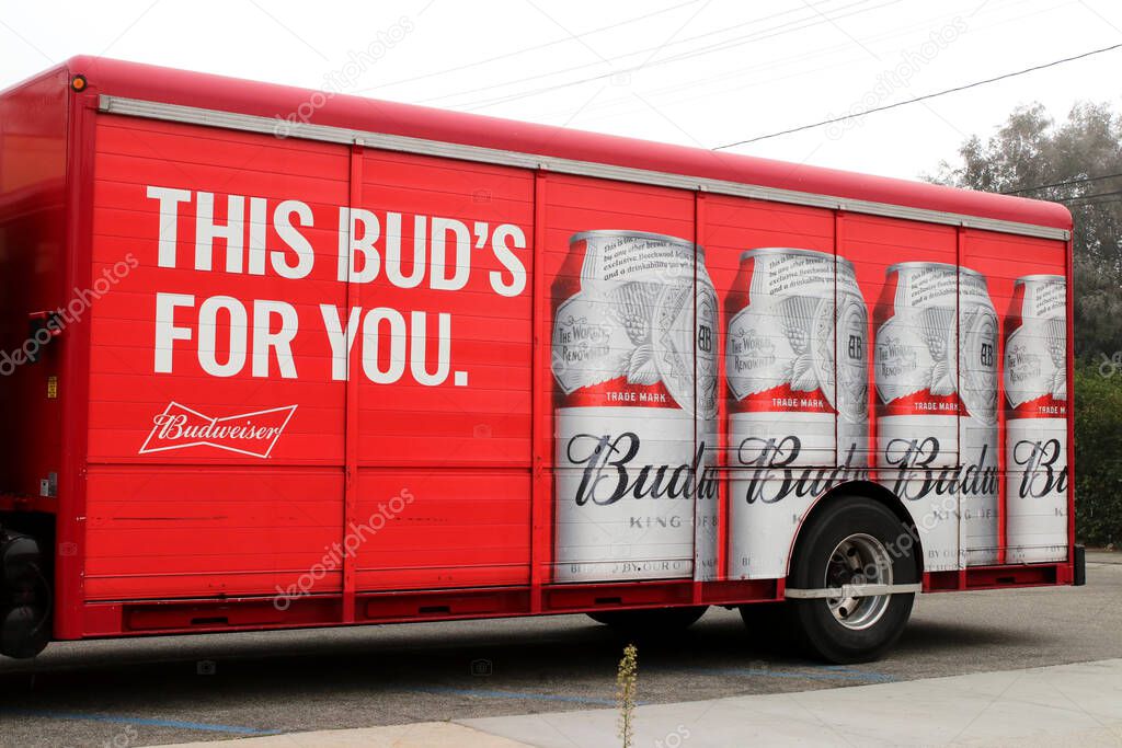 Lawndale CA Sept 12, 2020 Budweiser Delivery Truck