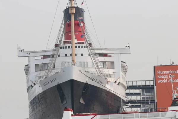 Long Beach Сентября 2020Queen Mary Припарковалась Порта Лонг Бич — стоковое фото