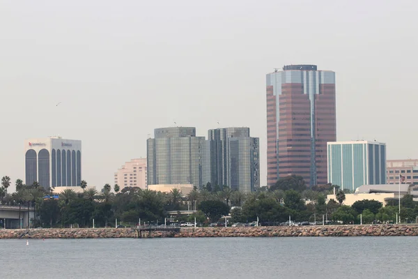Long Beach Eylül 2020 Limanın Karşısındaki Long Beach Şehrinin Skyline — Stok fotoğraf