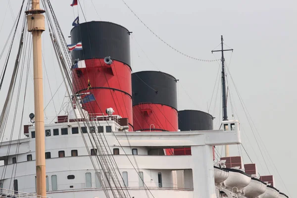 Long Beach Septiembre 2020Queen Mary Estacionó Junto Puerto Port Long — Foto de Stock