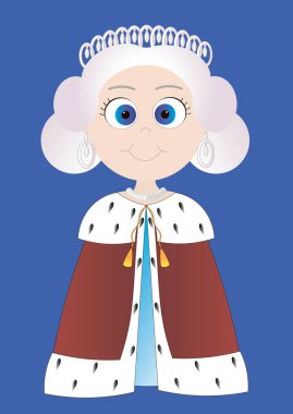 Tatlı çizgi film vektörü Kraliçe II. Elizabeth