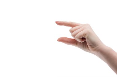 Küçük bir şey. Jest küçük bir şey gösterir. El ve boyutu.