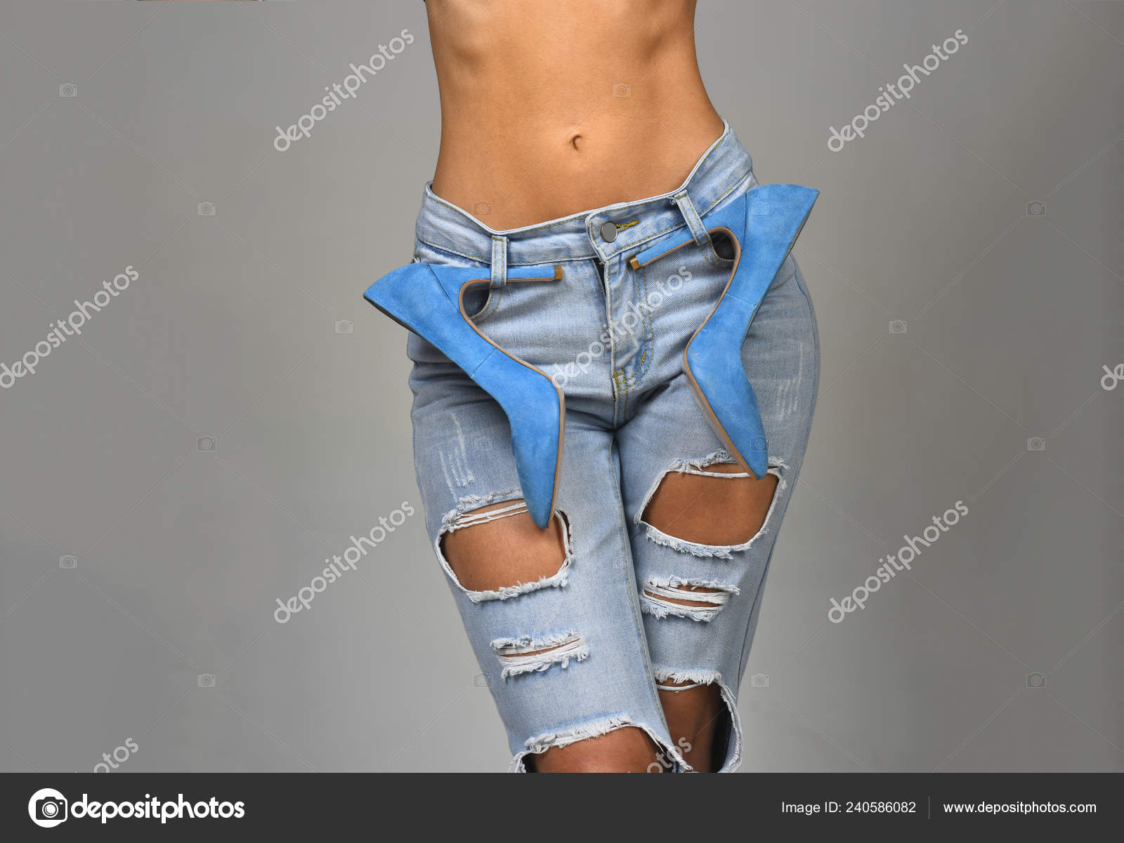 trendy blue jeans