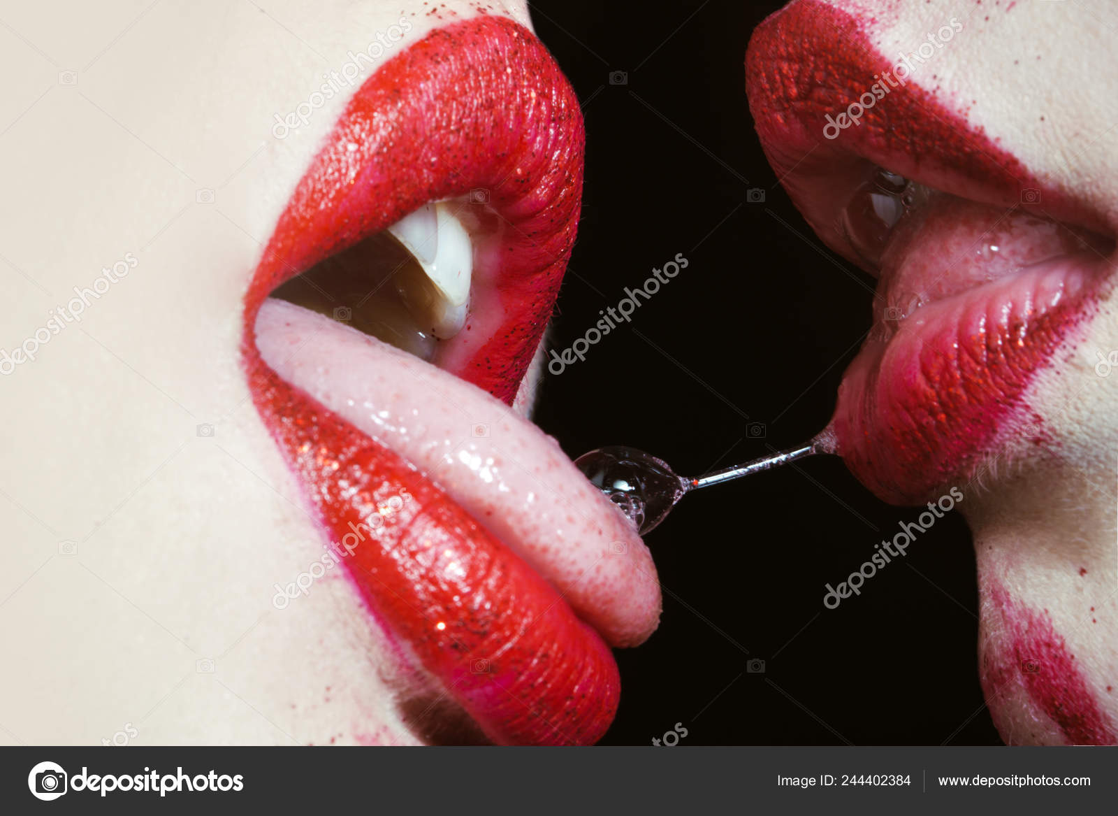 Big Lips Lesbian Kissing