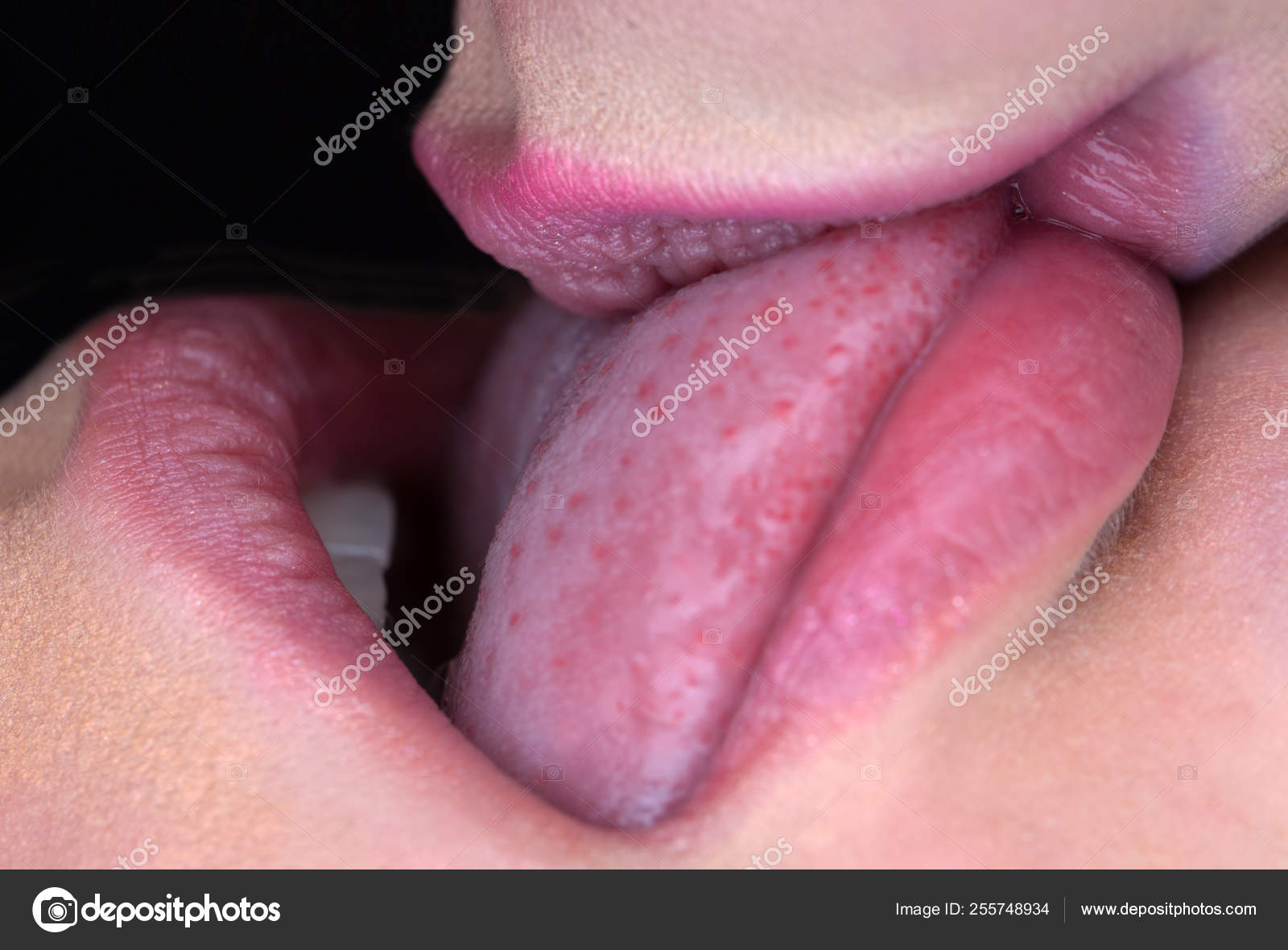 Tongue and sexy mouth. Two beautiful sexy lesbians in love. Closeup of  women mouths kissing. Lesbian Couple Together Concept. Red lip and set  mouth. Woman lips. Stock Photo by ©hannatv 255748934