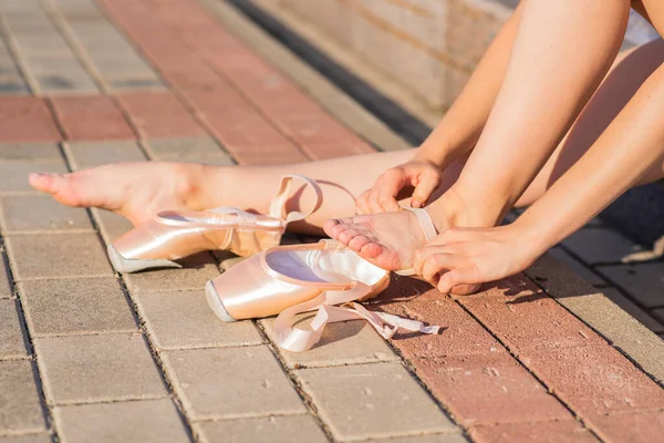 Girl ballerina shoes pointe shoes