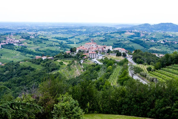 Der Blick Von Den Höhen Der Berge Felder Und Weinberge — Stockfoto