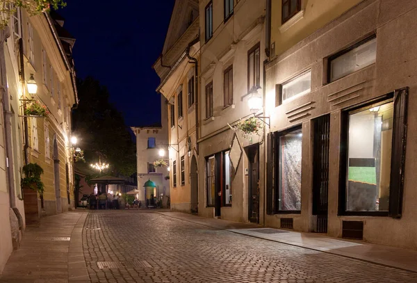 Rua Estreita Cidade Velha Liubliana — Fotografia de Stock
