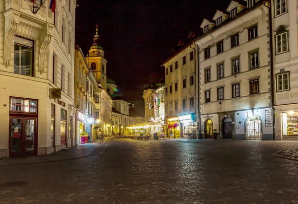 Evening City Ljubljana Hot Summer Night — Stock Photo, Image