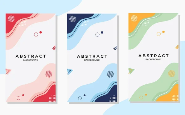 Modern ve kolay düzenlenebilir konsepte sahip bir dizi minimalist soyut arka plan, Memphis tarzında dalgalar. Sosyal medya hikayeleri için elverişli şablonlar, broşürler, arka plan, afişler, afişler, vb.