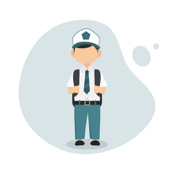 Çizgi film öğrencisi karakteri, liseli çocukların vektör illüstrasyonu, eğitim konseptine uygun ve okula geri dönüyor.