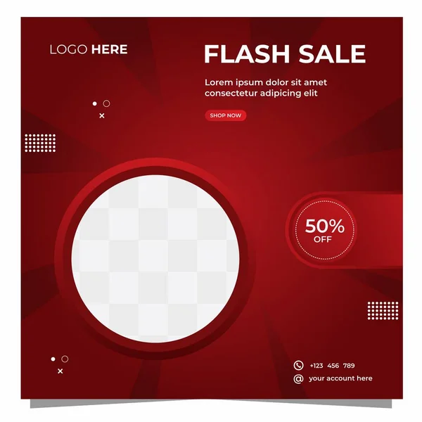 Modern arkaplan tasarımı ve memphis tarzıyla Flash Satış Sosyal medya gönderimi şablonu