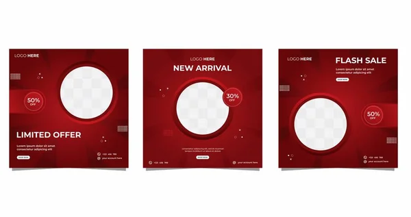 Modern arkaplan tasarımı ve memphis tarzına sahip sosyal medya gönderim şablonu