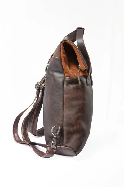 Läder väska, portfölj, väska, ryggsäck — Stockfoto