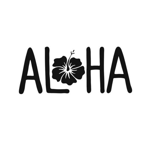 Aloha Yazması Harfler Tasarım Elemanları Ile Beyaz Arkaplanda Izole Edilmiş — Stok Vektör
