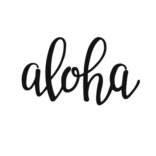 Aloha Hand Written Lettering Text Isolated White Background Design Elements — Stock Vector
