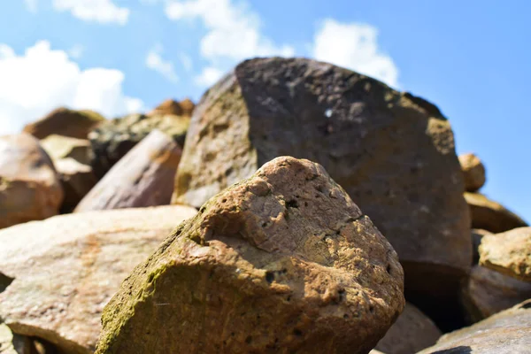 石堆中的鹅卵石表面 — 图库照片