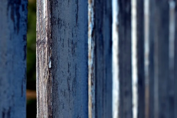 Blue Wooden Fence Village — Stock Photo, Image