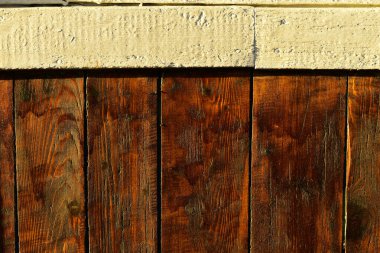 Boyanmış tahta duvarlar.