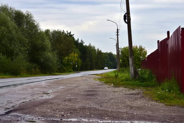 Deštivé Podzimní Počasí Dálnici — Stock fotografie