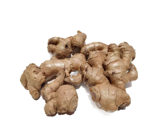 Fresh ginger on white background, herb medical concept — Stock Photo, Image