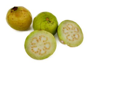 Guava amrud yazı için beyaz posayı dilimler