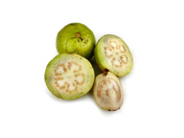 Guava amrud yazı için beyaz posayı dilimler