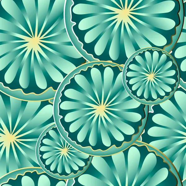 Φωτεινό Τυρκουάζ Διάνυσμα Χρώμα Απρόσκοπτη Μοτίβο Χέρι Κλίση Αφηρημένα Λουλούδια — Διανυσματικό Αρχείο