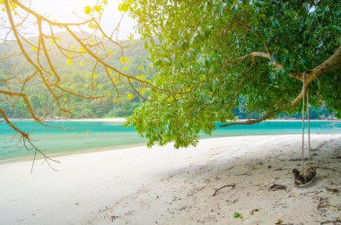 Koh surin Adaları Milli parkta Phang Nga, Tayland mavi deniz ve kum plaj 