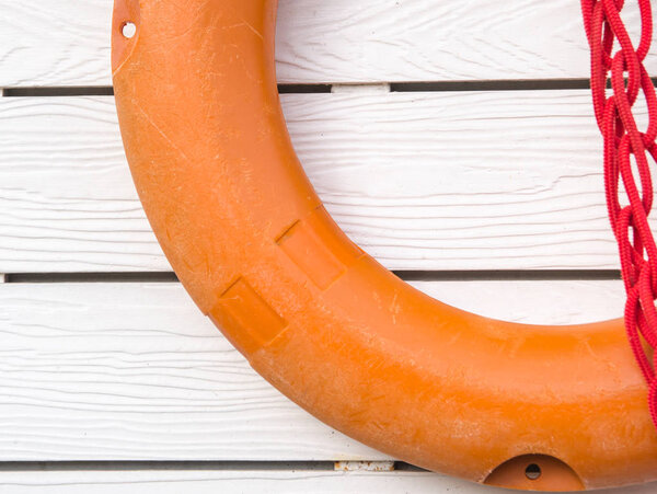 Orange lifebuoy,All Water rescue emergency equipment.