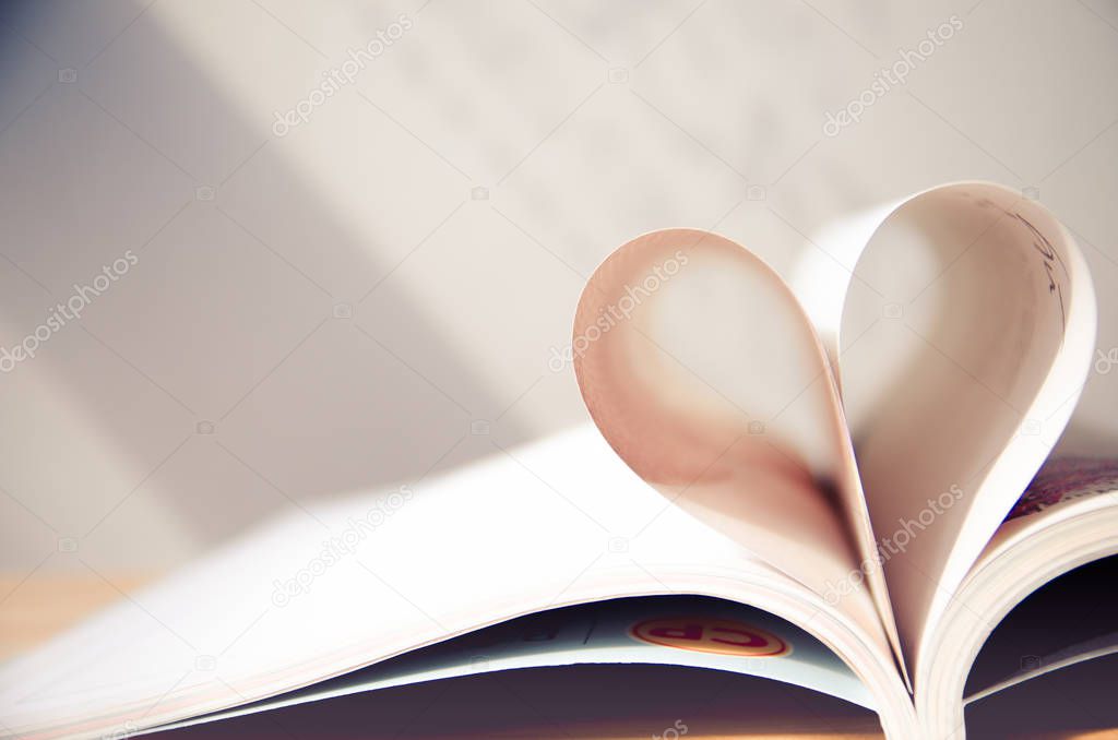 Pages of a book forming the shape of the heart. (love) ,velantine
